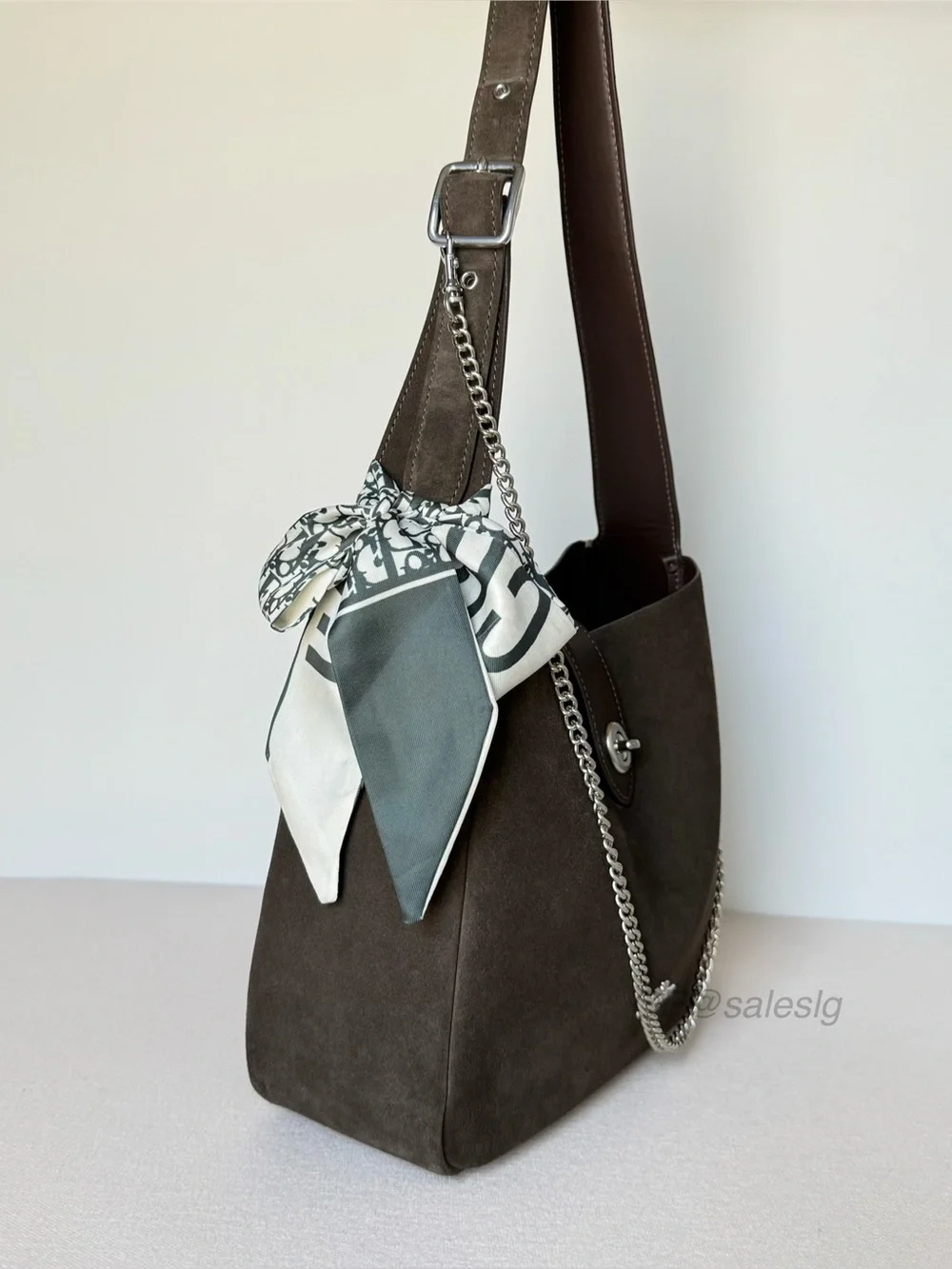 NWT Coach Hadley Convertible Shoulder Crossbody Bag Suede Espresso Brown Styled